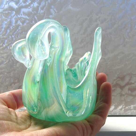 2 Headed Swan Bonboniere Chalet Chantili Glass - Picture 8 of 15